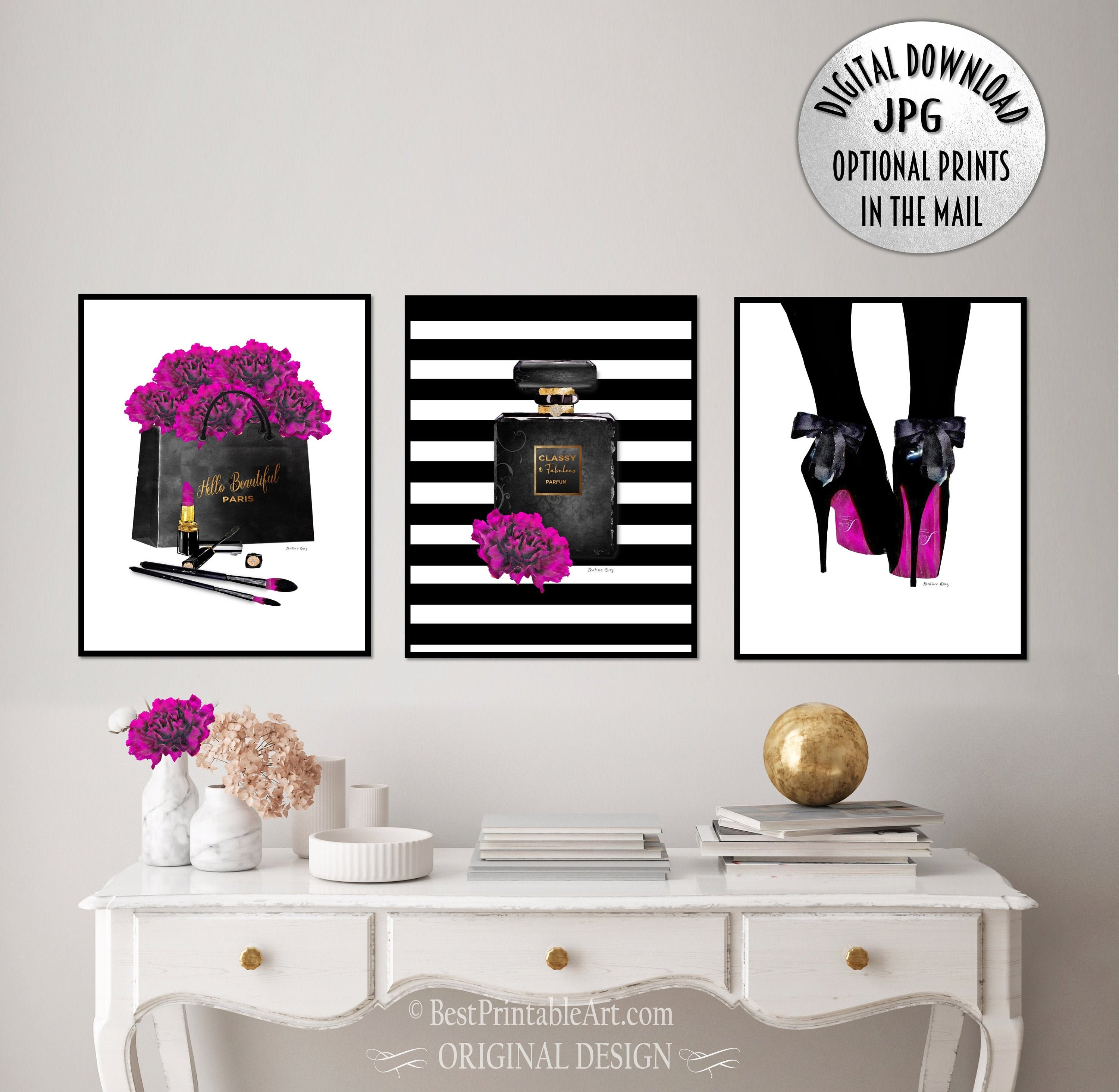 Black Purple Fashion Wall Art Personalized Designer Perfume - Etsy