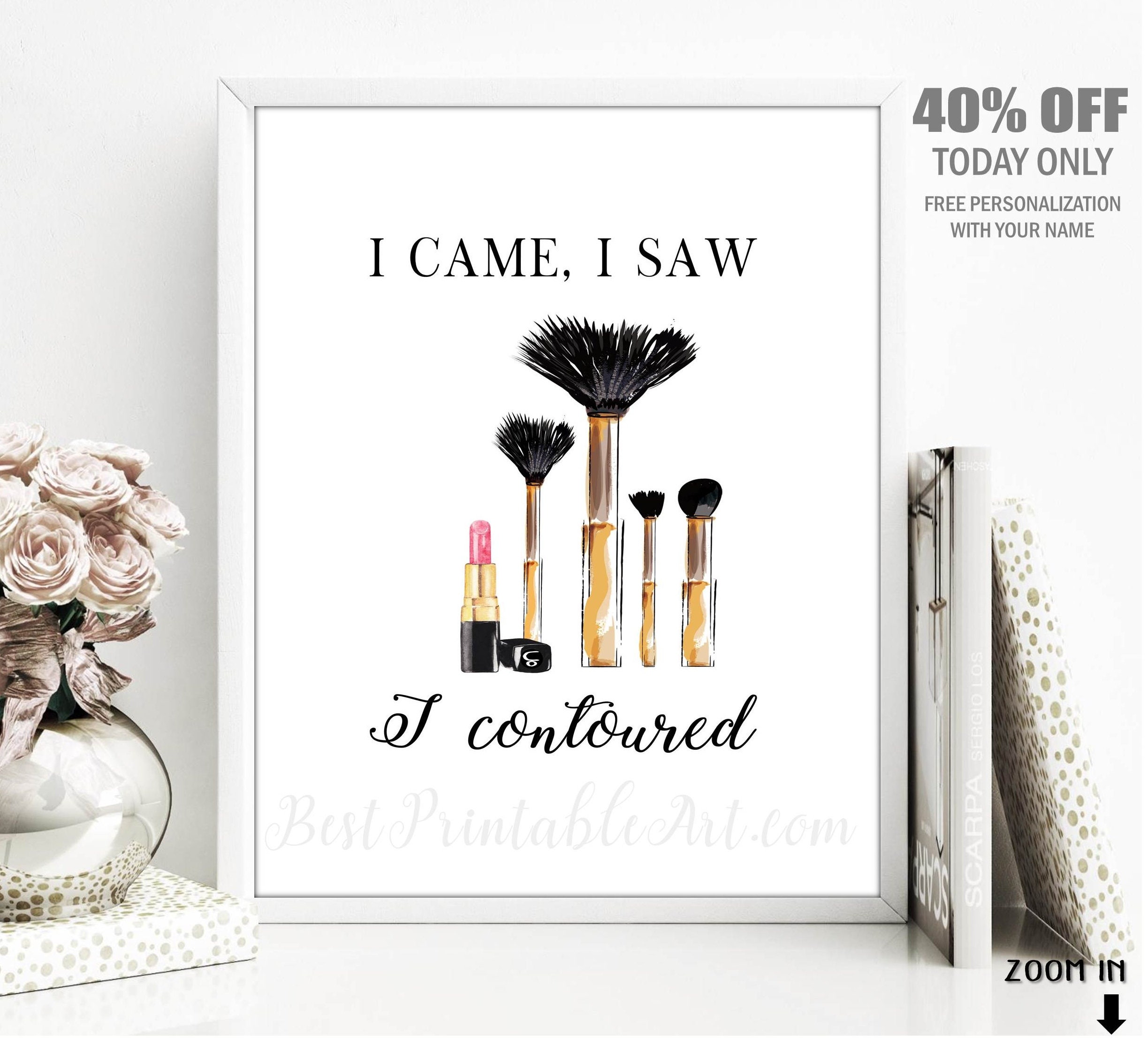 Makeup Brushes with a Quote for ALL Women I Came I Saw I Etsy