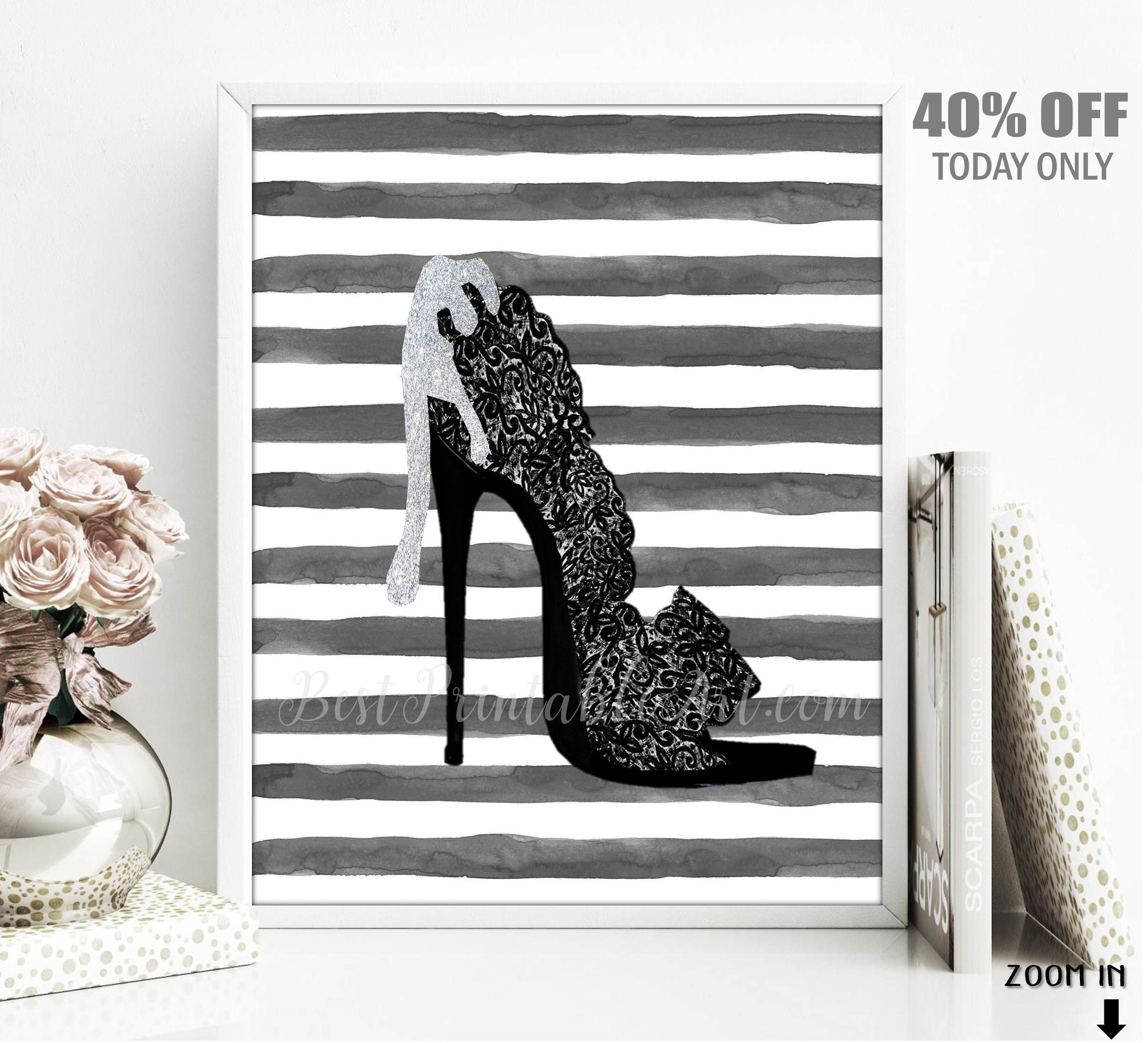 High Heels Heels Fashion Wall Art Prints Black and White Etsy