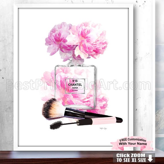 Personalized Gifts Fashion Art Print Master Bath Decor Master Bedroom Print Watercolor Peony Art Art Print Above Bed Bedroom Art Decor