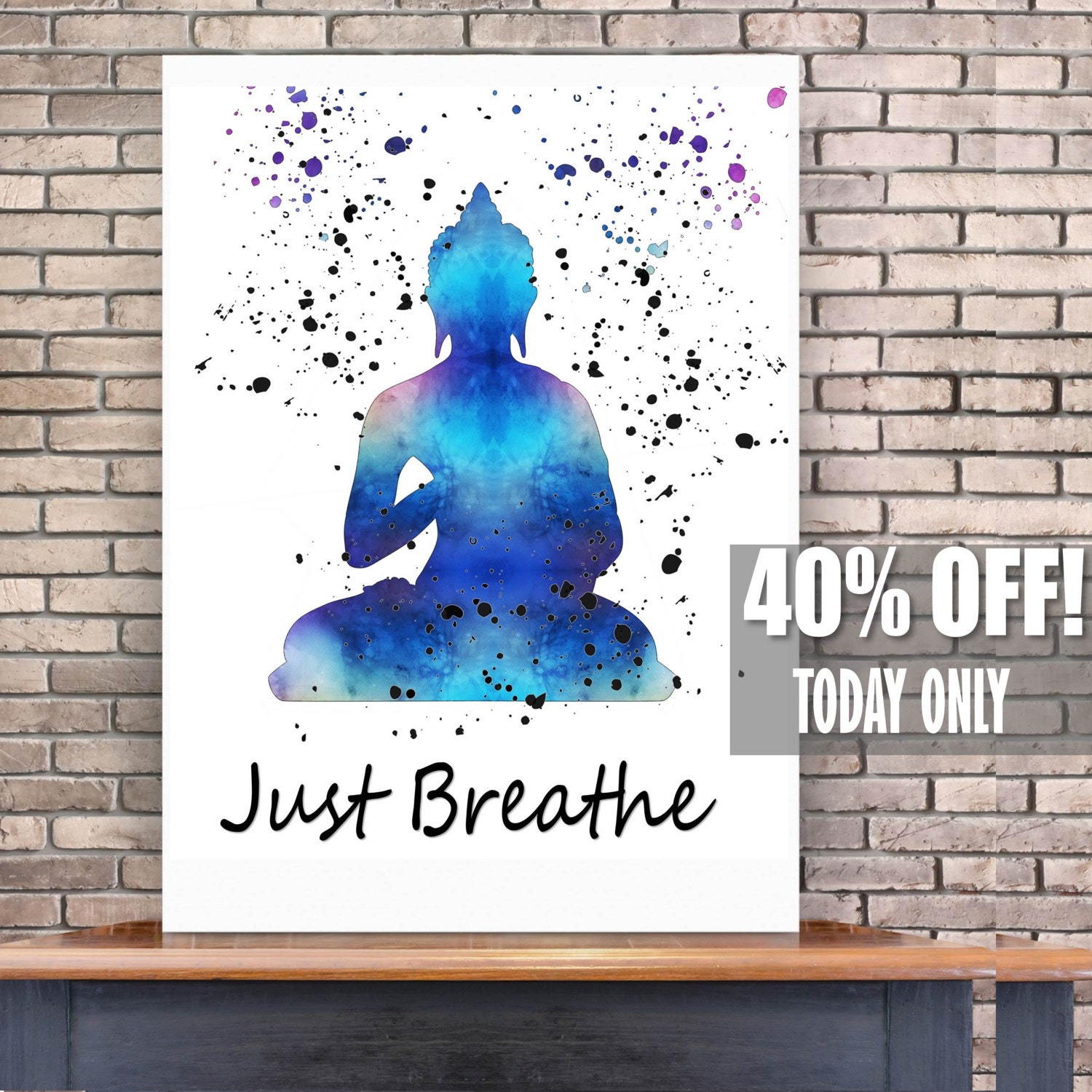 Yoga Wall Art Just Breathe Sign Breathe Sign Spiritual Art Etsy