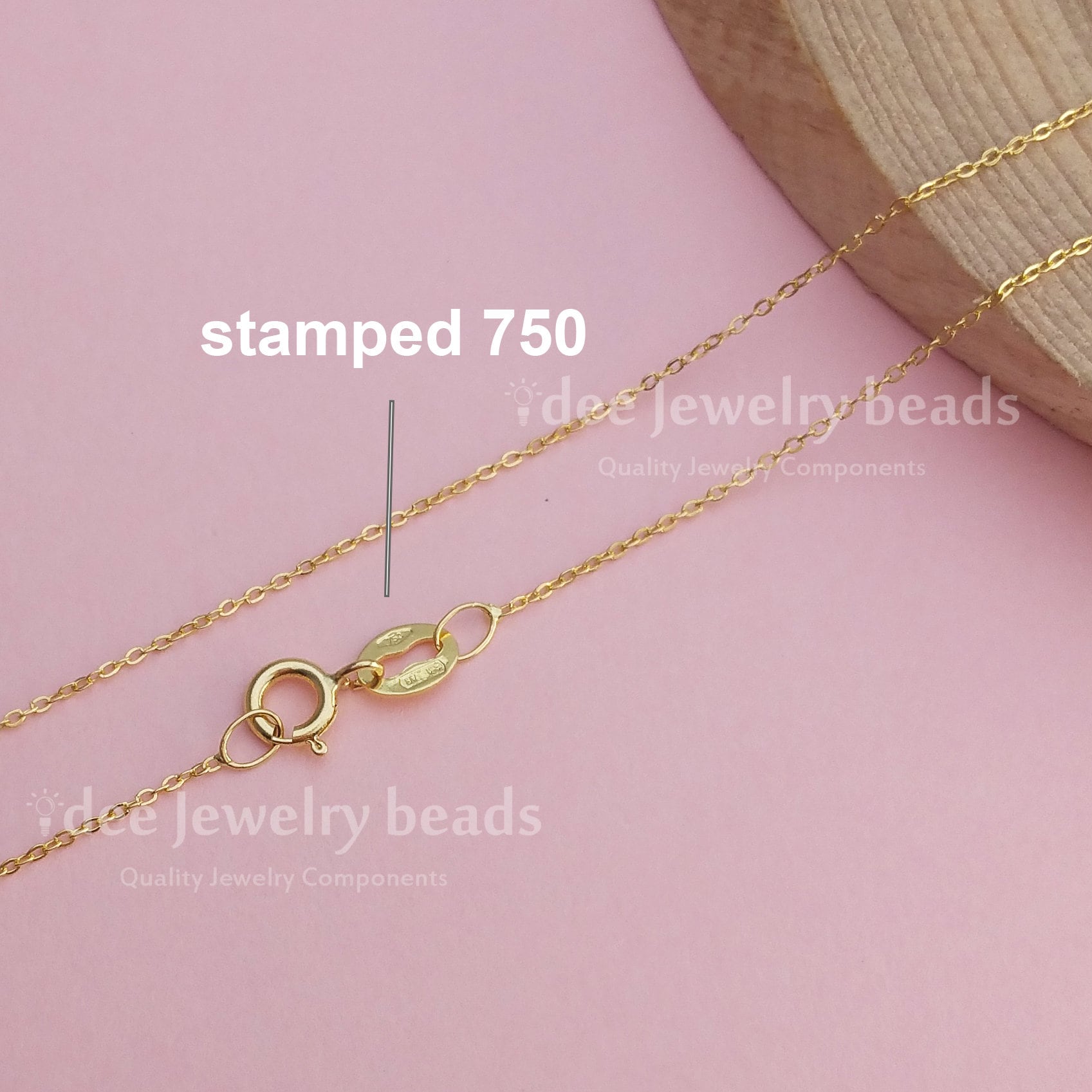 18k Solid Gold Italy Yellow Gold Chain 750 for Pendant - Etsy
