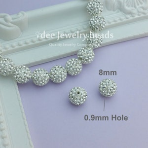 6pcs Bulk 8mm Preciosa Crystal Ceramic Epoxy Clay Pave Ball, Shamballa Beads Disco Ball F546