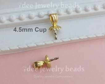 14k Real Solid yellow gold Cup peg Pearl mounting, 14 karat Solid yellow gold. K67