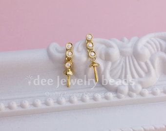 Solid Real 18k Yellow Gold Natural Diamond Earring Mountings, 18 karat Solid Yellow gold. K374