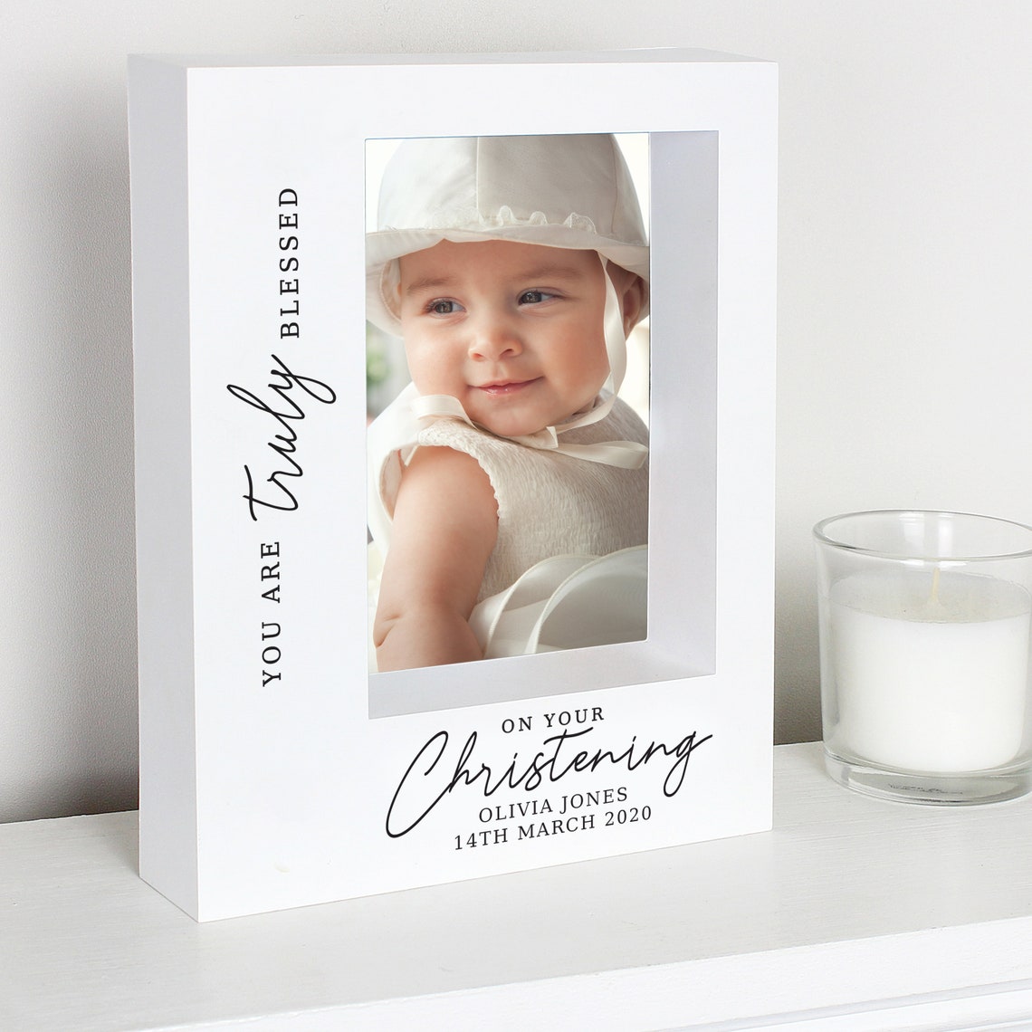 Personalised Christening 5x7 Box Photo Frame. Christening Etsy