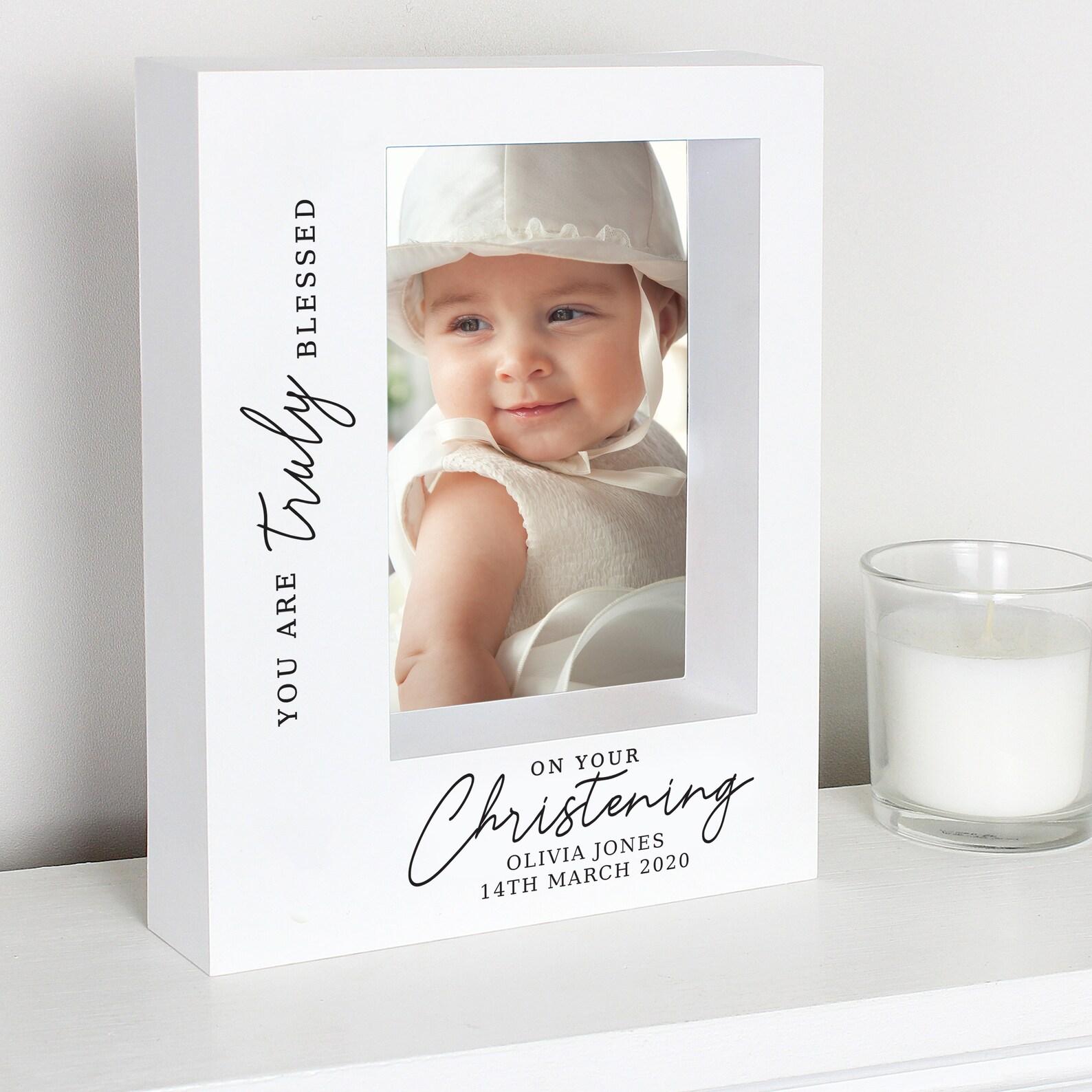 Personalised Christening 5x7 Box Photo Frame. Christening Etsy