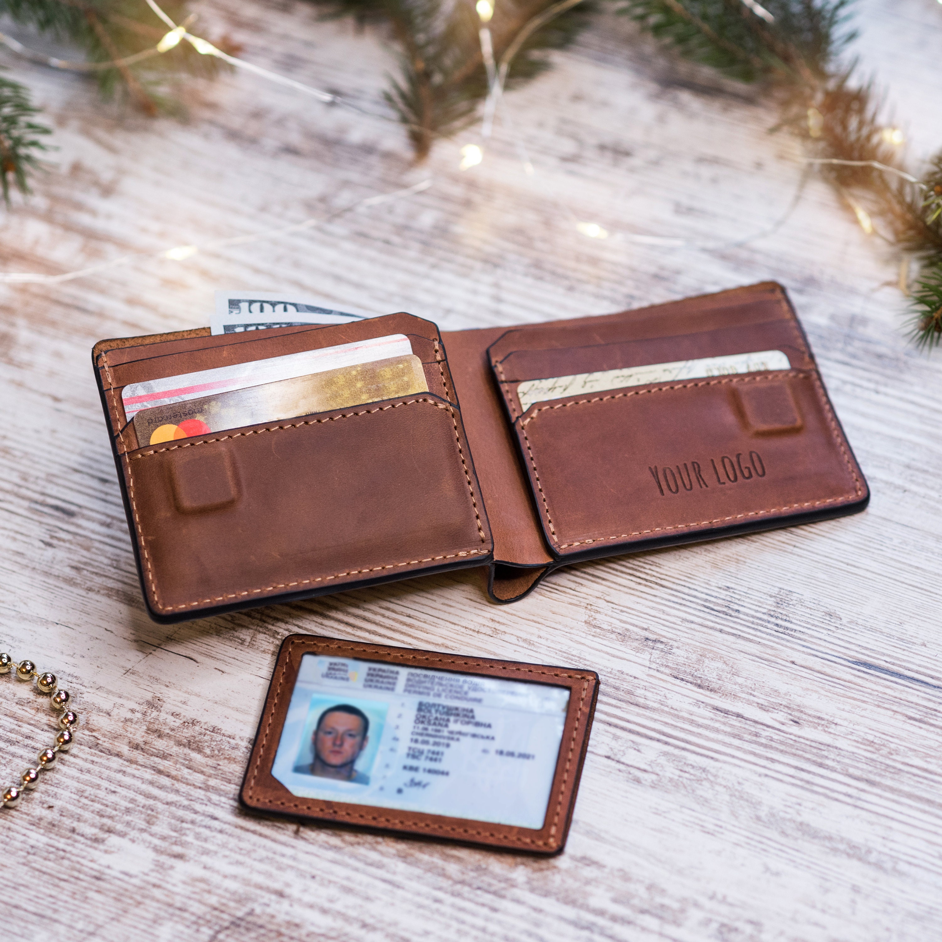 Front pocket wallet mens Leather credit card wallet Etsy