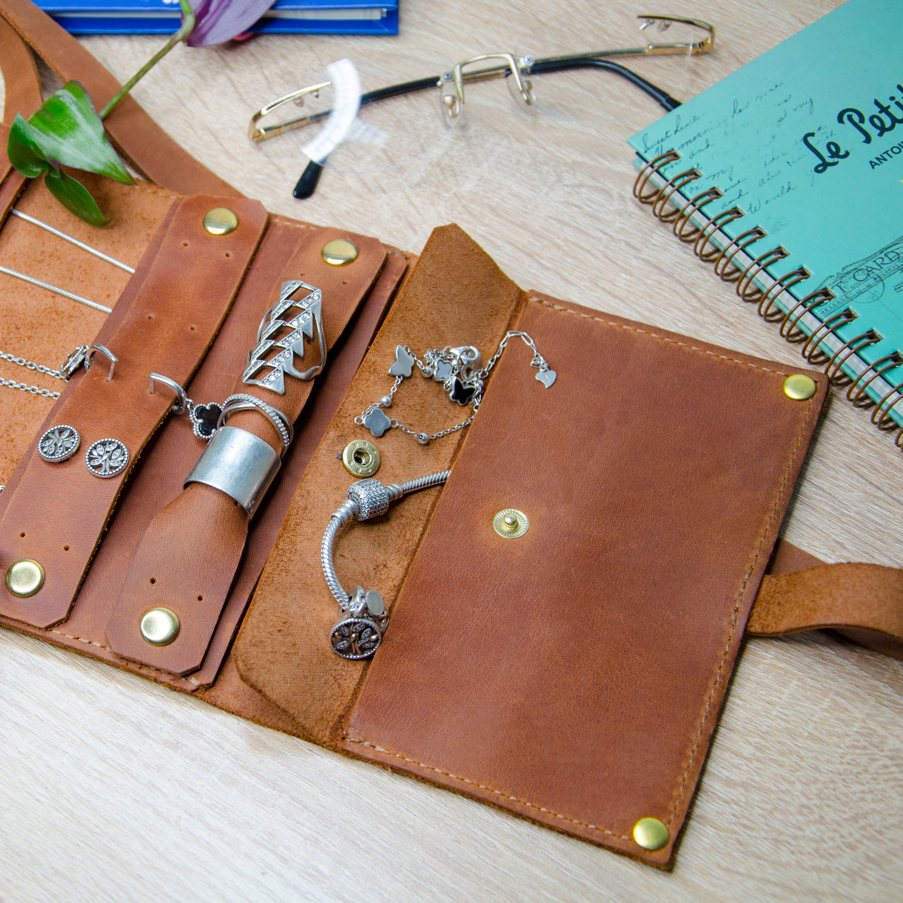 Jewelry roll travel case Leather jewelry roll Jewelry box Etsy