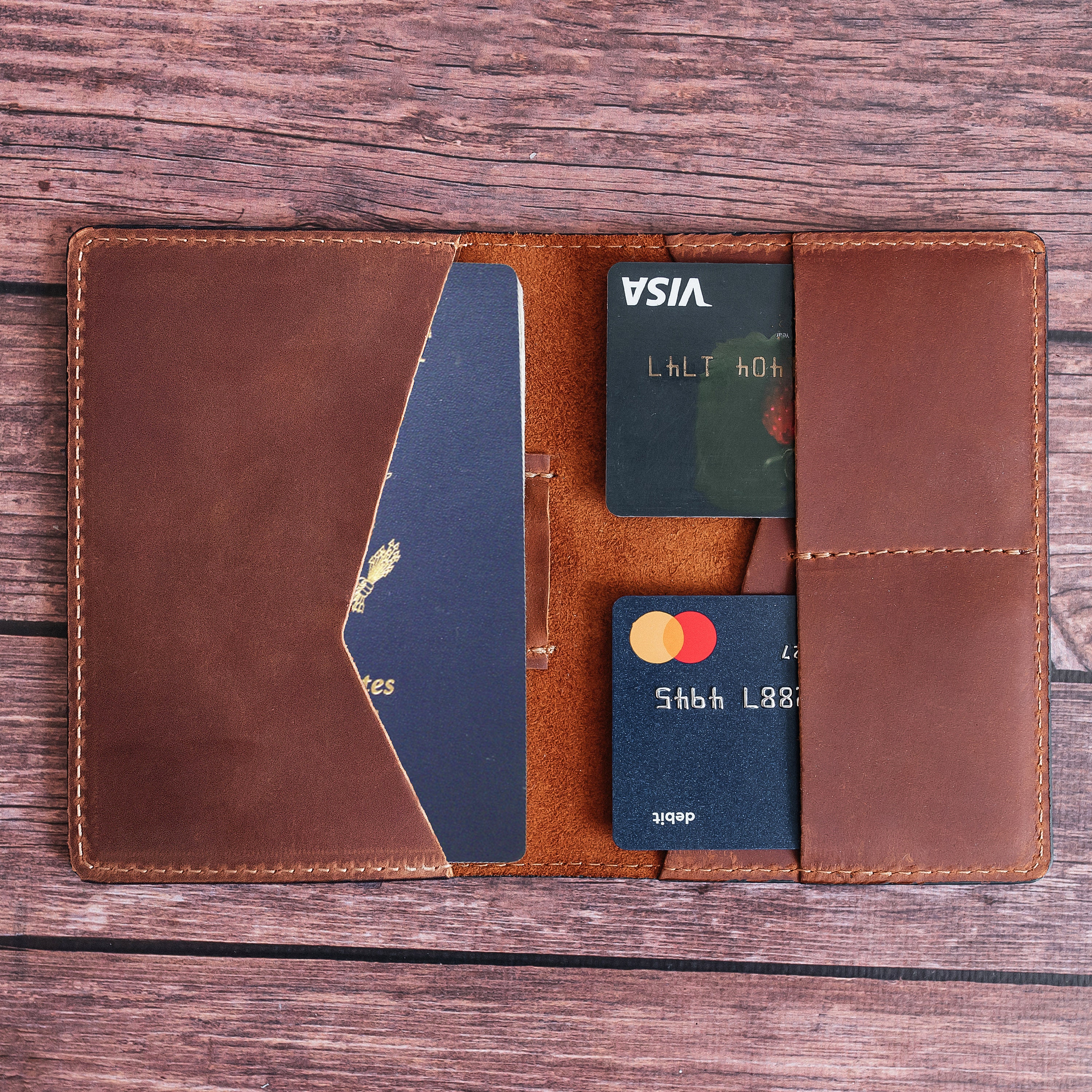 AirTag Passport Holder, RFID Blocking Passport Wallet with Air Tag