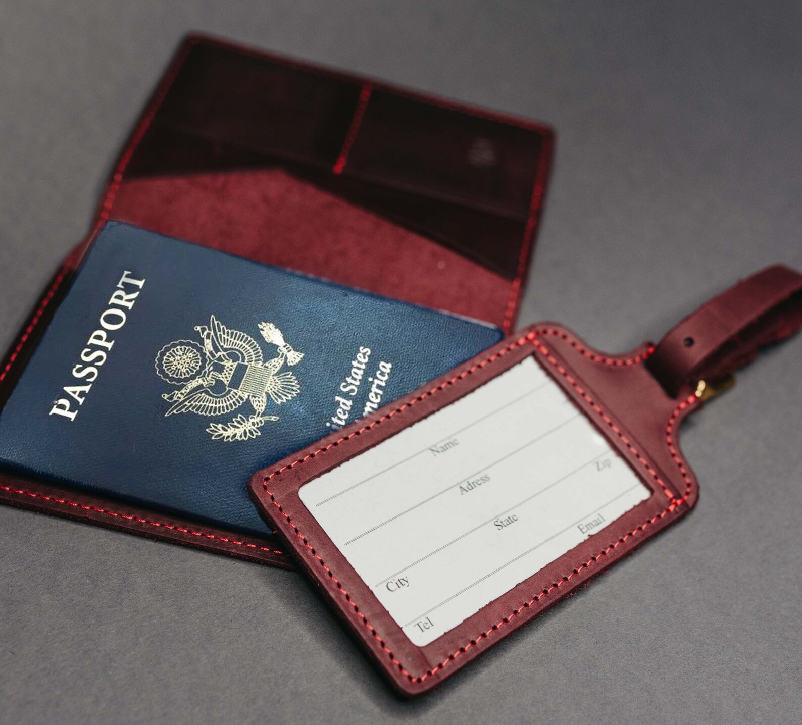 Custom passport holder and luggage tag Travel set Etsy