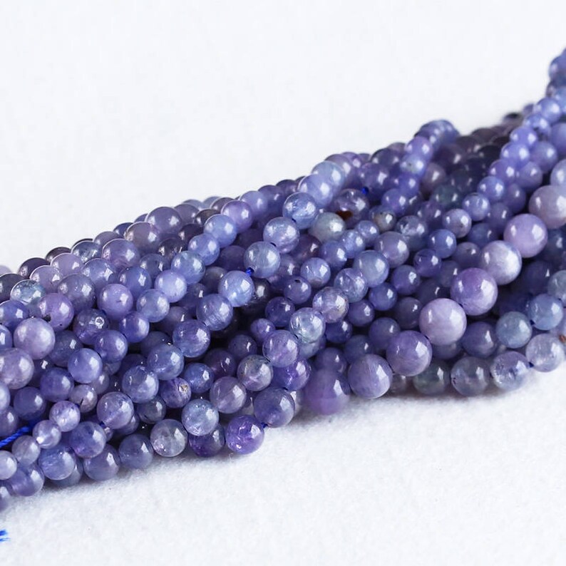Natural Genuine Tanzania Dark Purple Blue Tanzanite Semi-precious stones Round Loose Small Beads 4mm 5mm 6mm 8mm 05307