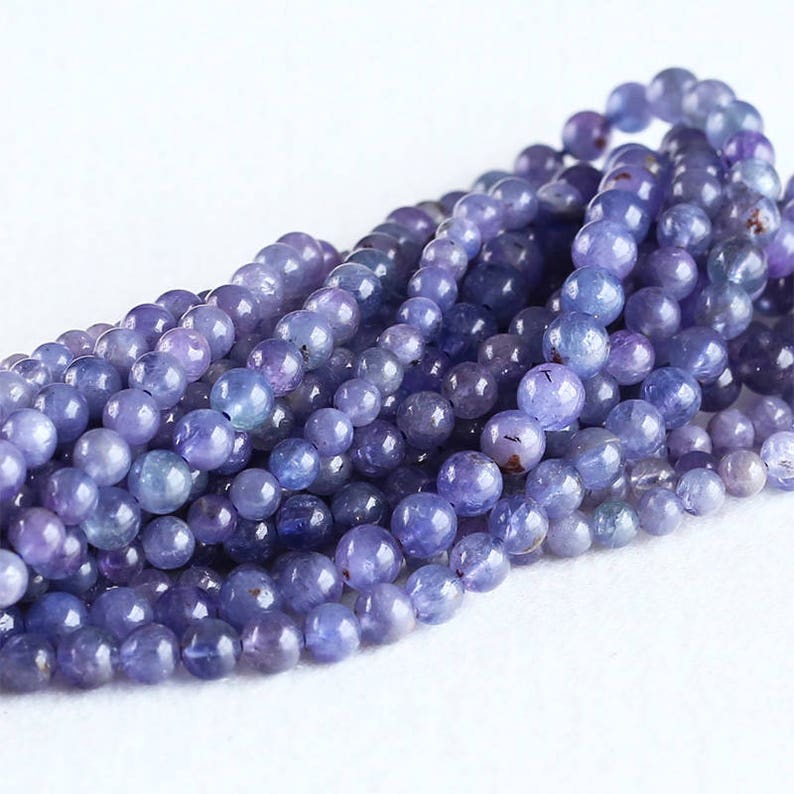 Natural Genuine Tanzania Dark Purple Blue Tanzanite Semi-precious stones Round Loose Small Beads 4mm 5mm 6mm 8mm 05307