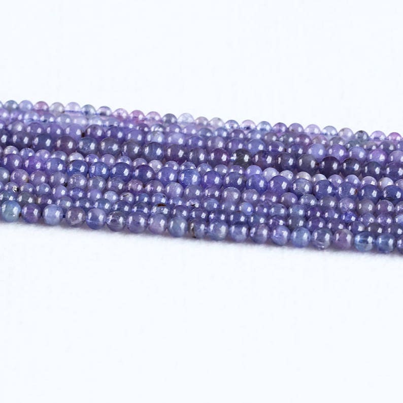 Natural Genuine Tanzania Dark Purple Blue Tanzanite Semi-precious stones Round Loose Small Beads 4mm 5mm 6mm 8mm 05307