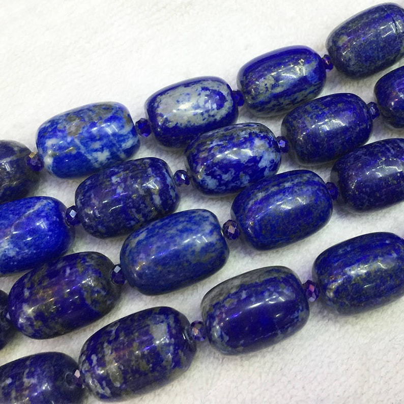Natural Oval Lapis Lazuli 13x18mm Dark Blue Beads Necklace 18/'/'