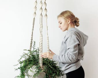 XXL Plant HANGER, Large Plant Hanger, Macrame Plant Hanger, Large Planter, Large Plant Hanger, Macrame Plant Hanger Large 'ALICIA'