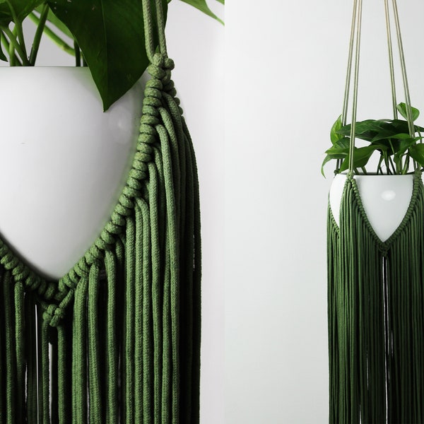 GREEN Macrame, Macrame Plant Hanger, Green Macrame Wall Hanging, Plant Hanger, Macrame Plant Holder, Plant Holder, Dip Dyed Macrame