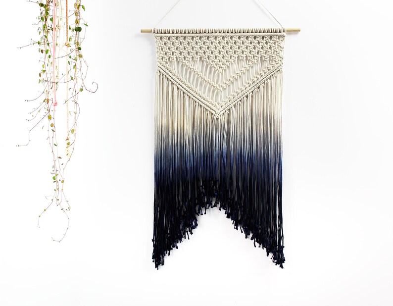 NAVY BLUE Wall Art Macrame Wall Hanging Wall Hanging Woven Etsy UK
