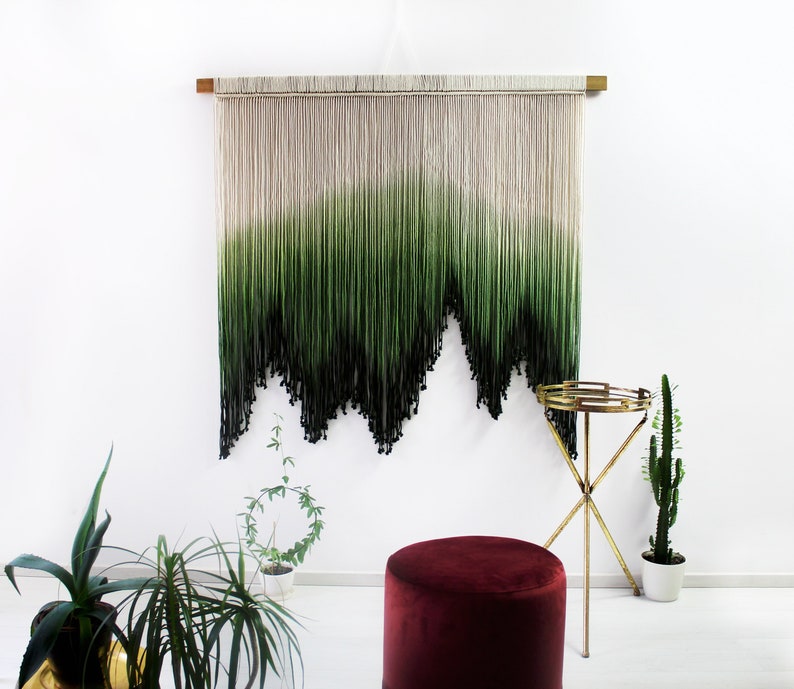 XL Wall Art Green Wall Art Macrame Wall Hanging Large Wall Etsy