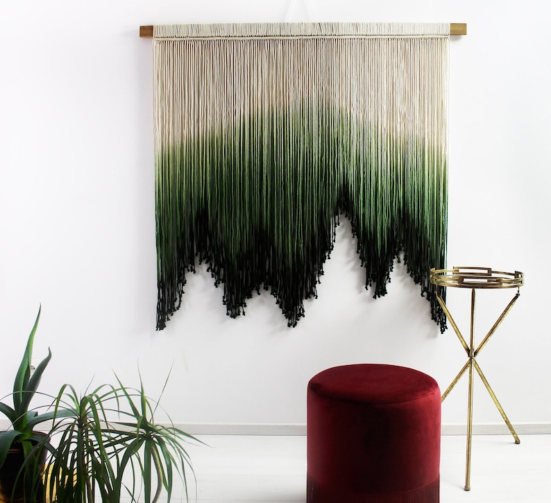 XL Wall Art Green Wall Art Macrame Wall Hanging Large Wall Etsy