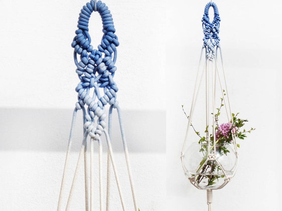 blumenampel keramik blau