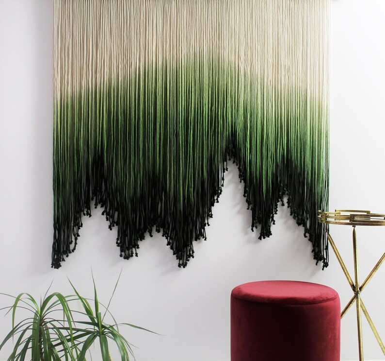 XL Wall Art Green Wall Art Macrame Wall Hanging Large Wall Etsy
