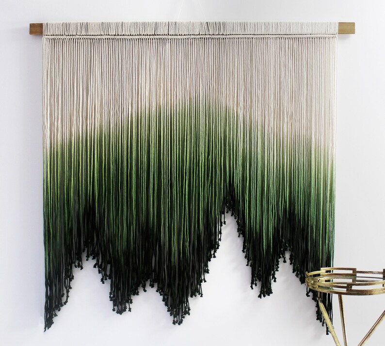 XL Wall Art Green Wall Art Macrame Wall Hanging Large Wall Etsy