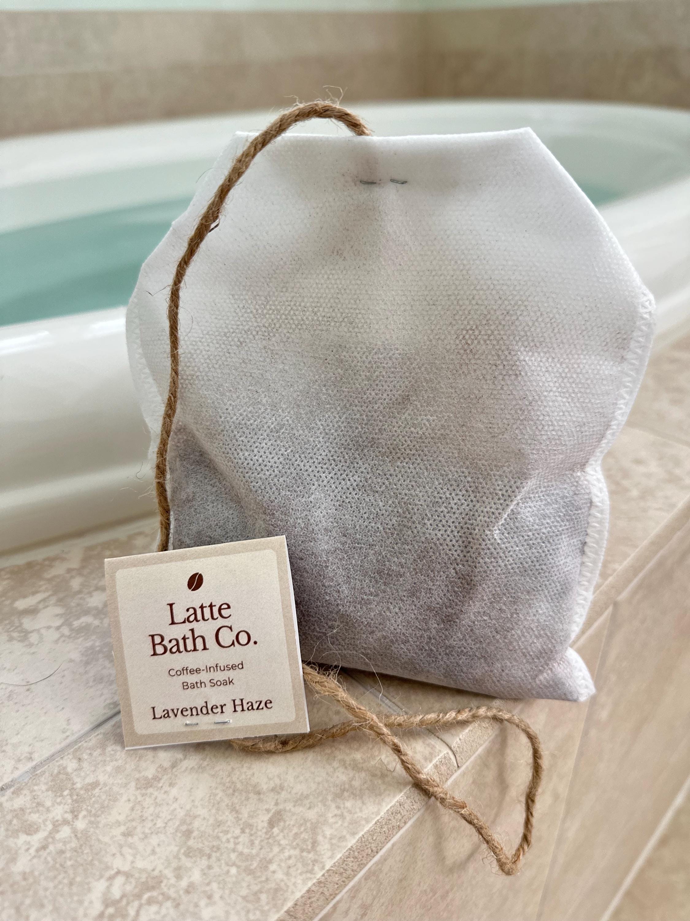 Coffee Infused Bath Soak in a Large Tea Bag | Aromatherary