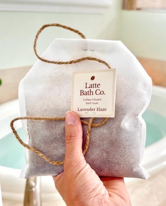Coffee Infused Bath Soak in a Large Tea Bag | Aromatherary
