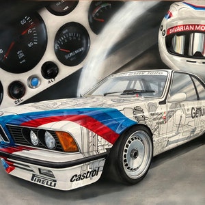 GC-126 BMW 635csi限定版画 直筆サイン 額装済○作家 平右ヱ門の