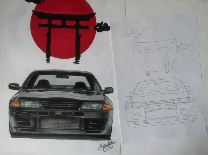 Nissan GTR R34 R33 R32 Jdm Legends Coloring Page Bundle - Etsy Canada