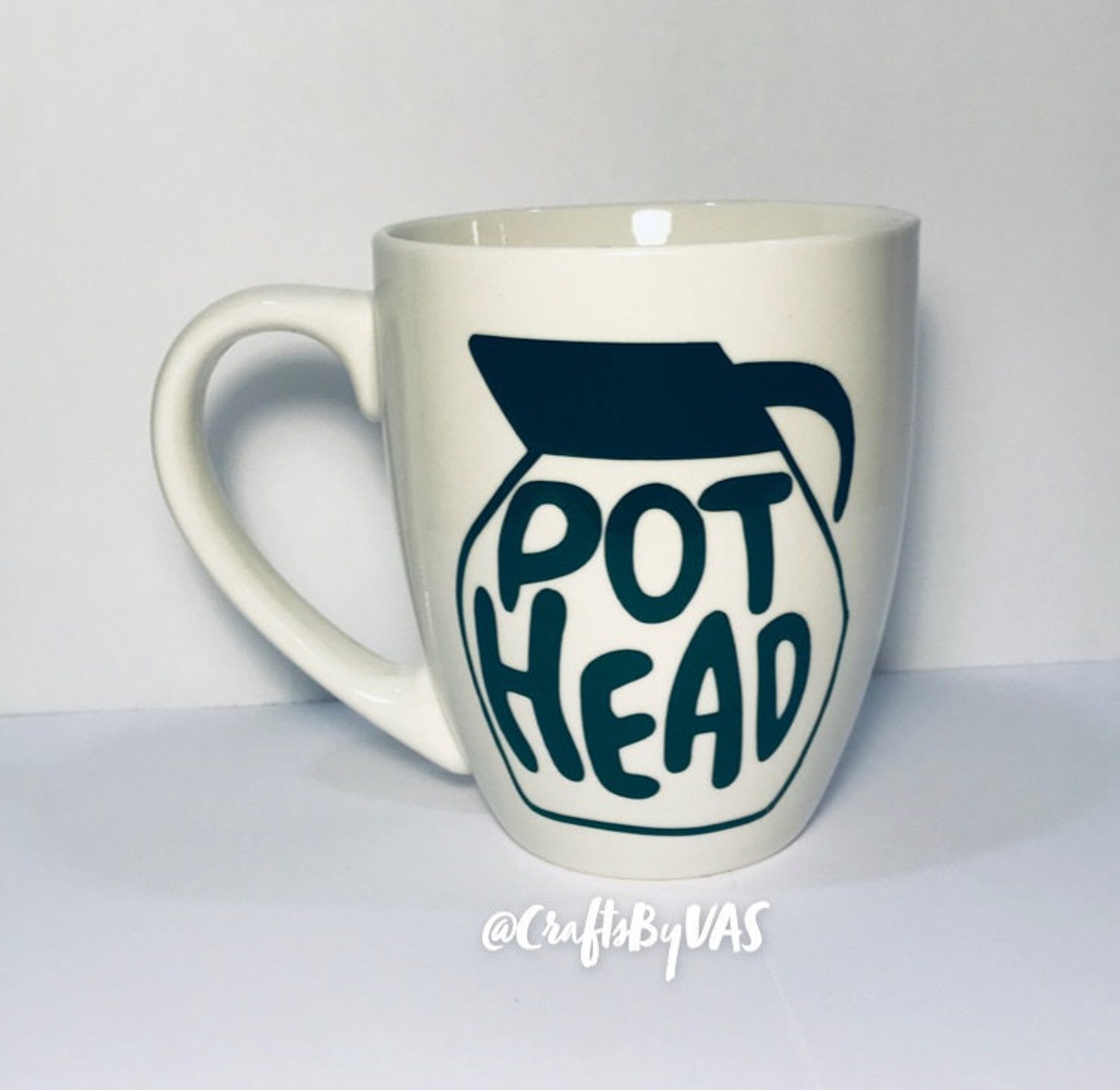 Funny 'Pot Head' Coffee Mug - 15oz White Ceramic, Double-Sided Print, Microwave & Dishwasher Safe