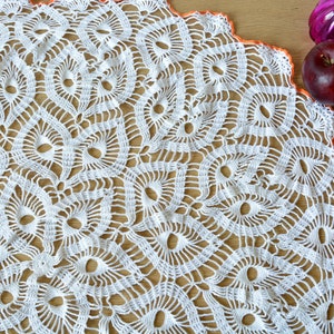 Extra Large Crochet Doily: 33.5&quot; Cotton Centerpiece