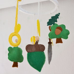 Woodland Baby Mobile: Misty Mountain, Sword, Ring, and Forest Crib Decor