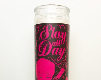 Slay All Day // 7 Day Altar Candle, Saint Candle