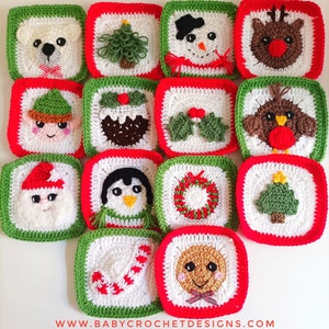 Christmas Pick and Mix Granny Squares Crochet Pattern Digital PDF Download