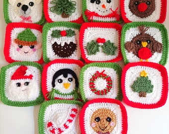 Christmas Pick and Mix Granny Squares Crochet Pattern Digital PDF Download