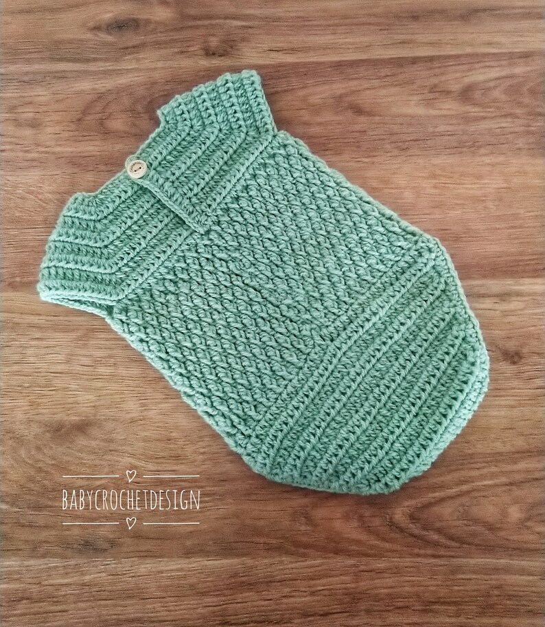 Patrón de crochet para mameluco de bebé alpino, tamaños desde prematuro hasta 2 años, descarga digital en PDF imagen 7
