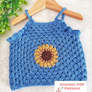 Baby / Child Sunflower Top Crochet Pattern PDF Digital Download