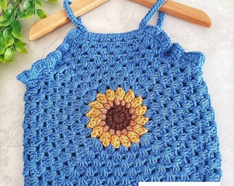 Baby / Child Sunflower Top Crochet Pattern PDF Digital Download