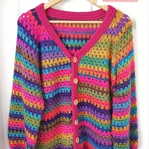Ladies Love my Granny Cardigan Size XS to 2XL Ladies Woman&#39;s Crochet Pattern PDF Digital Download