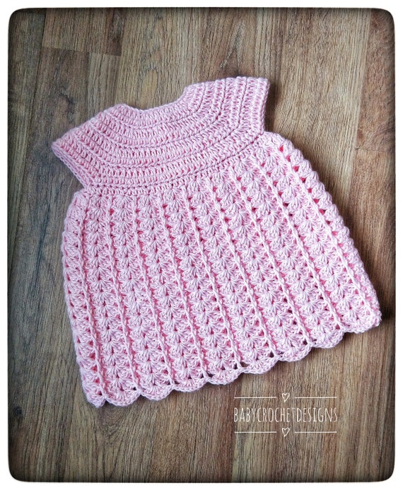 Shell Dress Crochet Pattern in Sizes Newborn 0-3 3-6 6-12 - Etsy UK
