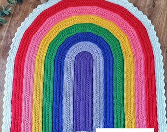 Cloudy Bo Rainbow Blanket Crochet Pattern Digital PDF Download