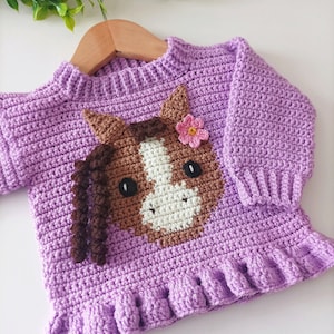 Little Pony Jumper Crochet Pattern Crochet Pattern Sizes 0-3 months to 10 years PDF Digital Download