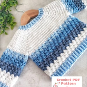 Sweet Pea Sweater Crochet Pattern sizes 0-3 months to 10 years PDF Digital Download