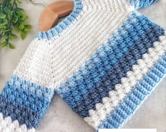 Sweet Pea Sweater Crochet Pattern sizes 0-3 months to 10 years PDF Digital Download