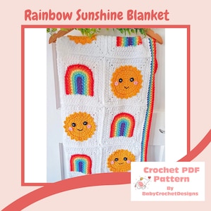 Rainbow Sunshine Blanket Crochet Pattern