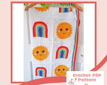 Rainbow Sunshine Blanket Crochet Pattern