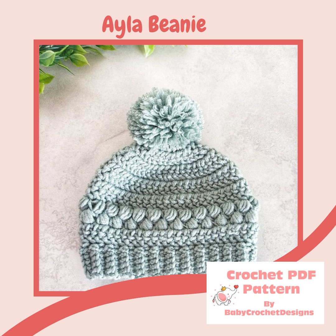 Ayla Beanie Crochet Pattern Preemie to Adult Sizes Digital - Etsy