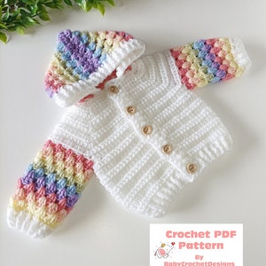 Granny Splash Hoodie Crochet Pattern Sizes Preemie to 10 Years PDF Digital Download